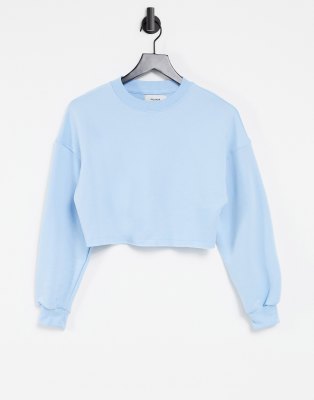 Pull&Bear cropped sweatshirt co-ord in blue