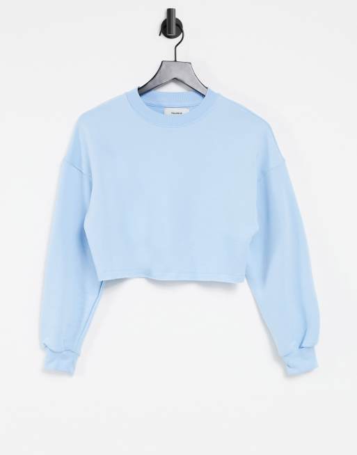 Blue crop shop top sweater