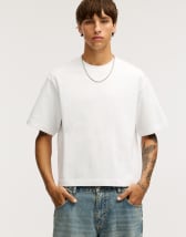 Bershka boxy fit pop smoke t-shirt in white | ASOS