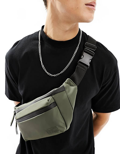 Pull&Bear cross-body bum bag in khaki | ASOS