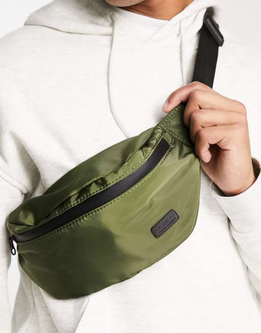 Pull Bear crossbody fanny pack in khaki