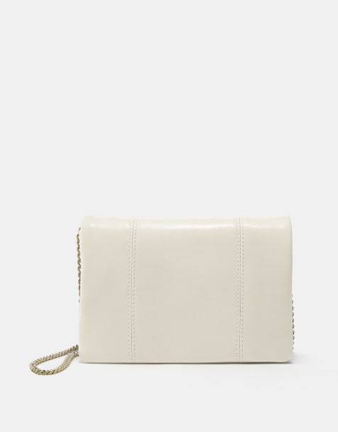 Pull&Bear - Crossbody tas met stiksels in ecru - view 1
