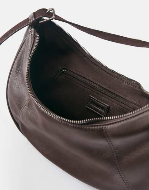 Pull&Bear crossbodytas met studs in bruin - view 1