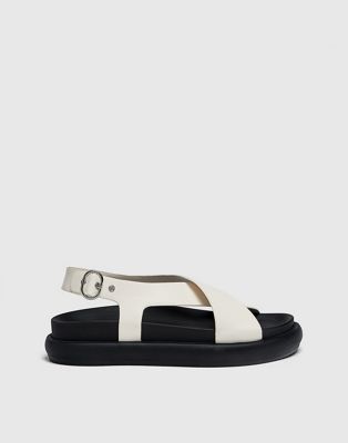Pull&Bear crossover sandals in white