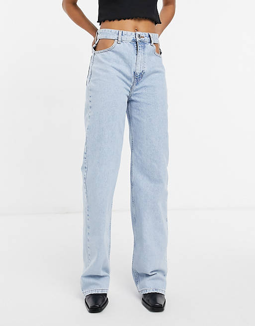 Jeans Pull&Bear cut out 90's jeans in blue 