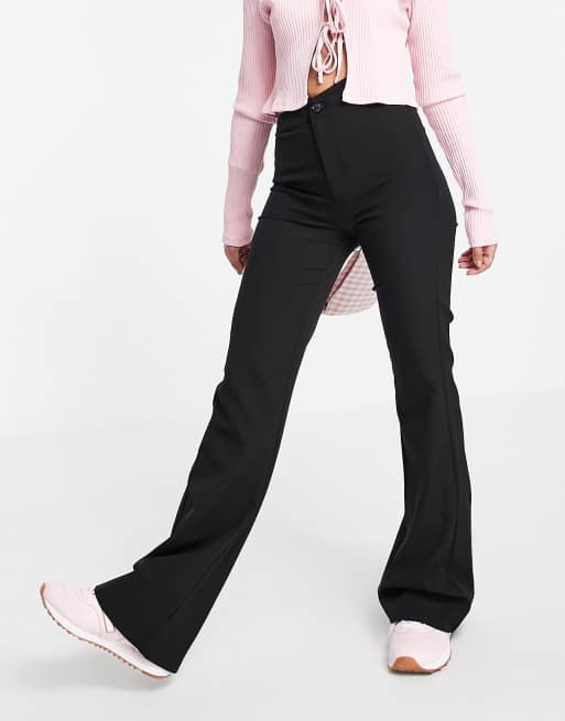 Pull&bear cut out detail pants in black