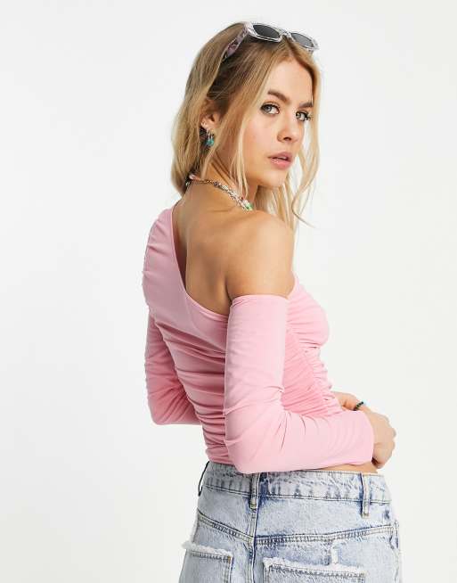 Pink cut store out top