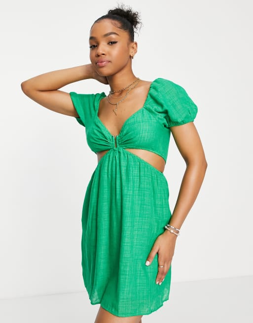 Pull and bear hot sale green dress