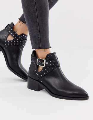 asos black buckle boots