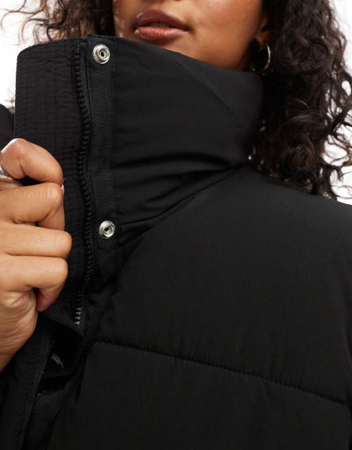 Pull&Bear – Czarna, ocieplana kurtka pikowana, 2 z 4