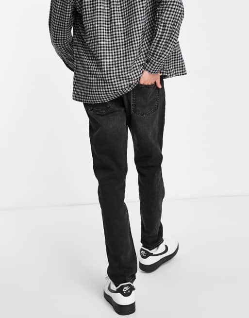 Pull&Bear – Czarne jeansy o dopasowanym kroju, 2 z 4
