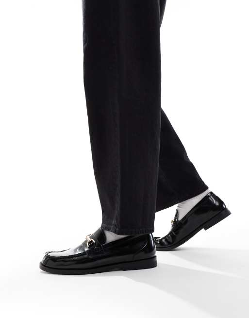 Pull&Bear – Czarne loafersy na płaskiej podeszwie, 4 z 4