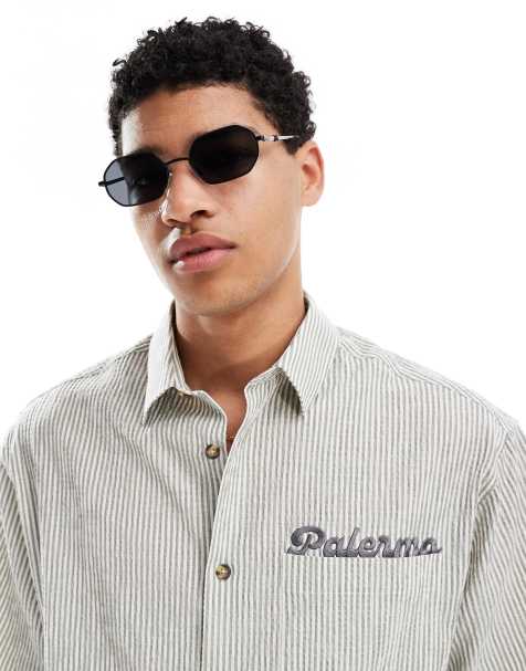 Pull&Bear – Czarne okulary przeciwsłoneczne z metalowymi oprawkami - view 1