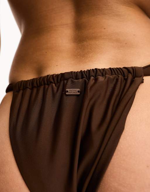 Pull&Bear – Czekoladowy dół od bikini, 3 z 4