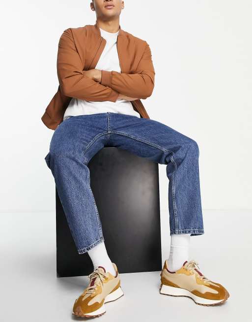 Pull&Bear - Dad - Aansluitende jeans in midblauw