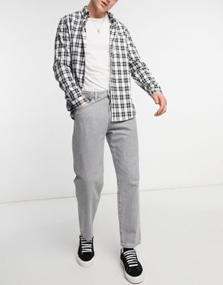 Pull&Bear dad fit jean in light grey - ASOS Price Checker