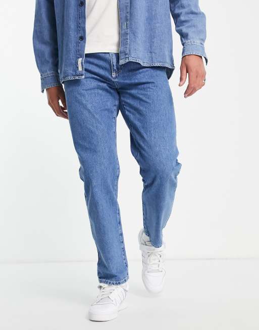 Pull&Bear - Dad-fit jeans in donkerblaiw