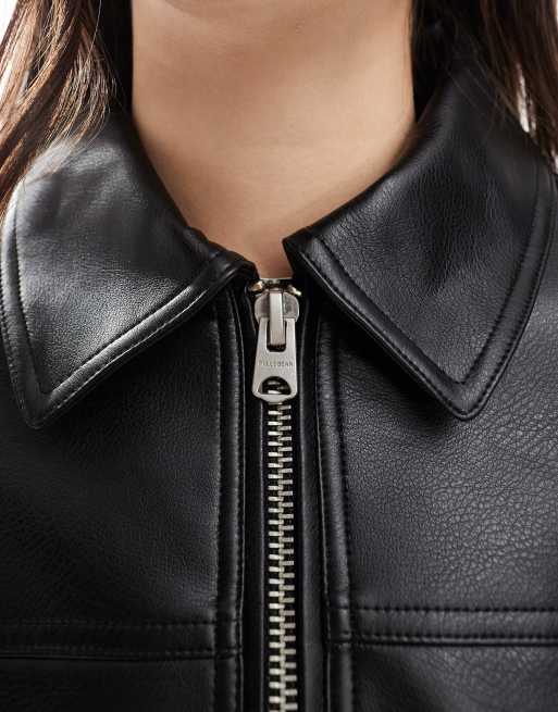 Leather Jacket Pull And Bear GrÃ¼ne Jacke Tigha Jacke Tigha