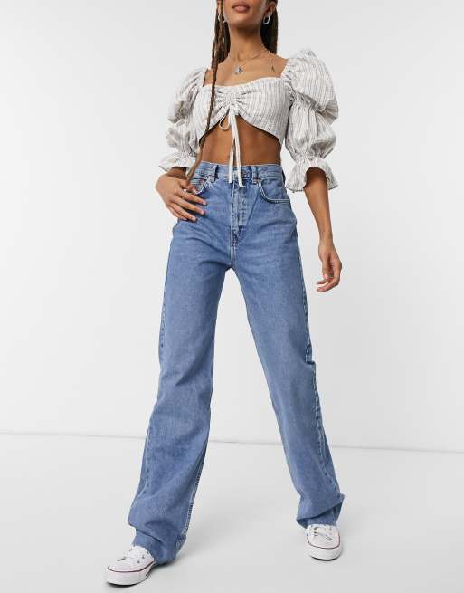 Pull&Bear dad jeans in medium wash | ASOS