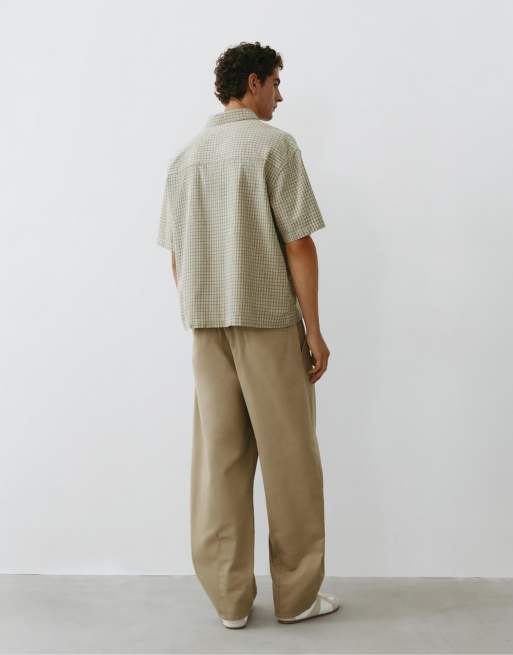Pull&Bear Darted baggy trousers in beige, 2 of 7