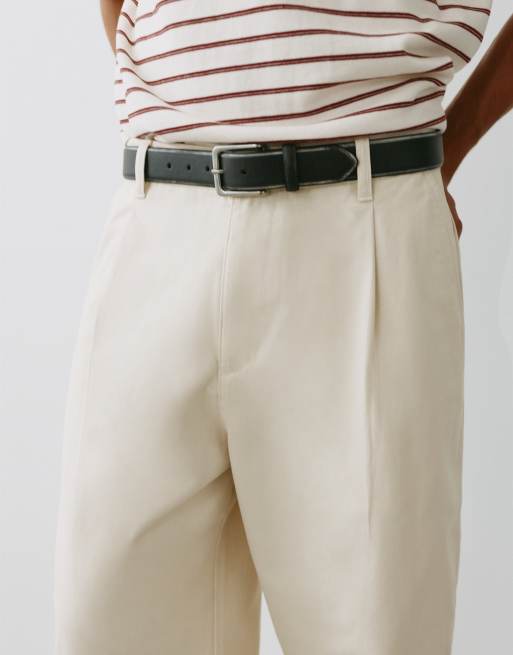 Pull&Bear Darted baggy trousers in off white, 3 of 7