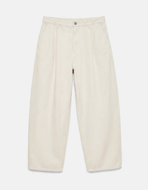 Pull&Bear Darted baggy trousers in off white, 6 of 7