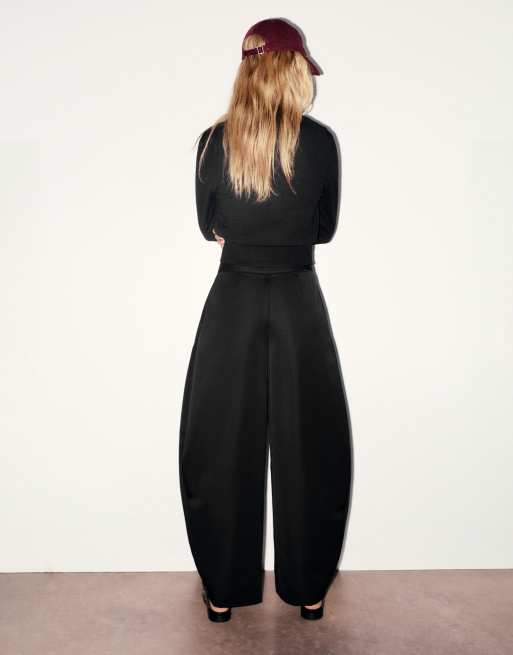Pull&Bear Darted smart trousers in black, 3 of 7