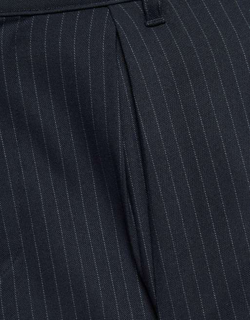 Pull&Bear Darted tailored fit trousers in navy, 5 of 6