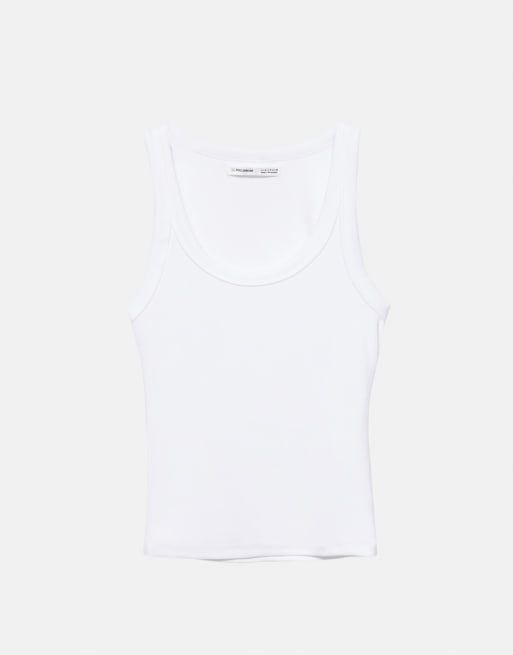 Pull&Bear - Débardeur classique - Blanc, 5 de 7