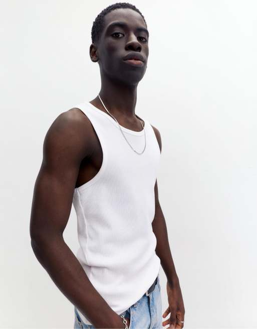 Pull&Bear - Débardeur côtelé - Blanc, 3 de 4