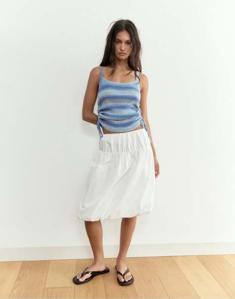 Pull&Bear - Débardeur froncé - Bleu - view 1