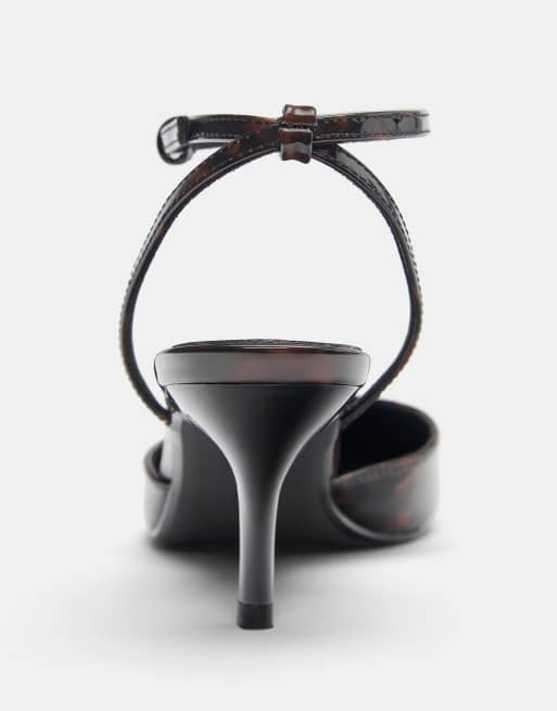 Pull&Bear décolleté slingback marroni, 3 di 5