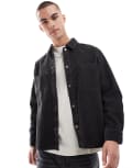 [Pull & Bear] Pull & Bear denim acid washed overshirt in black XS BLACK
