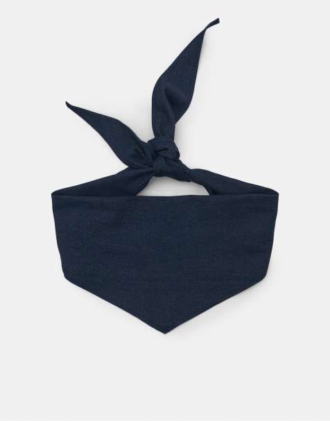 Pull&Bear Denim bandana in blue