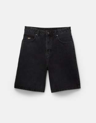 Pull&Bear denim bermuda short in black - view 1
