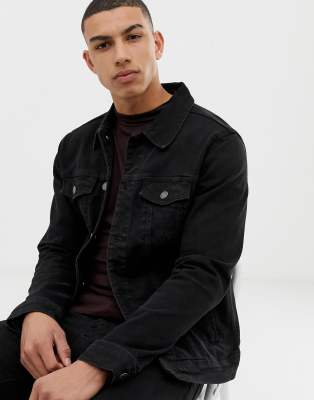 pull and bear black denim jacket