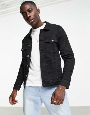 black jean jacket men's