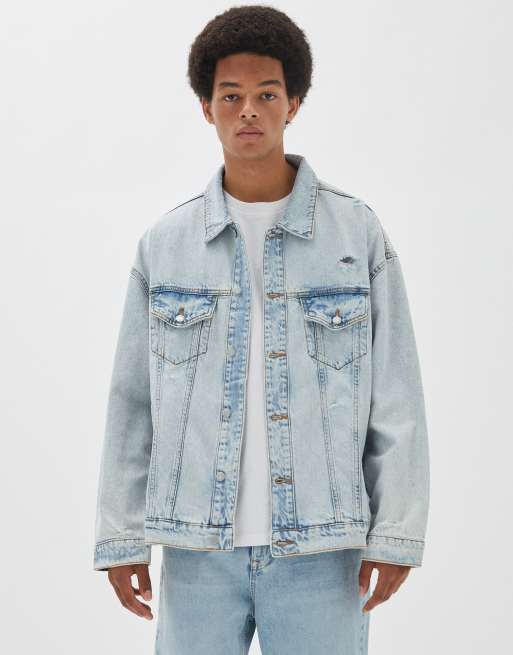 Pull Bear denim jacket in blue acid wash