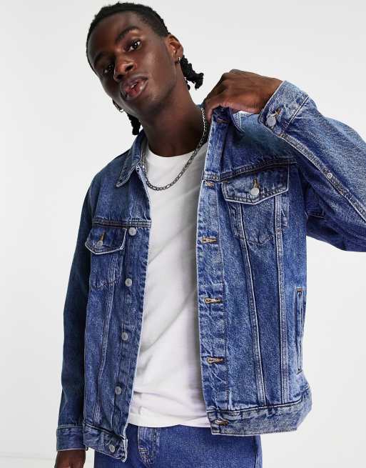 Pull&Bear denim jacket in blue | ASOS