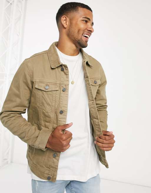 Pull&Bear denim jacket in brown | ASOS