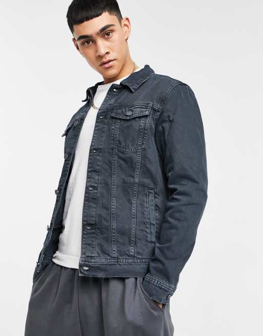 Pull&Bear denim jacket in gray | ASOS