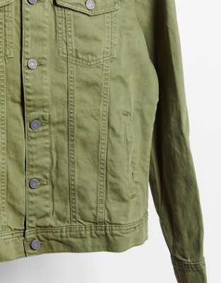 pull and bear green denim jacket