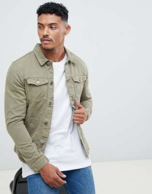 khaki denim vest