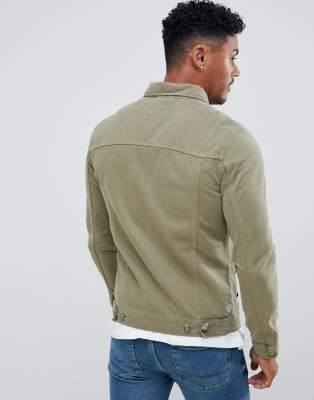 pull and bear khaki denim jacket