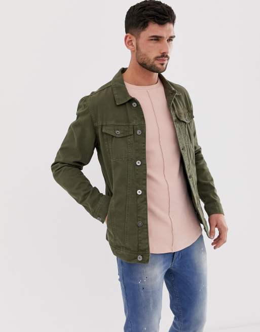 Pull and bear 2025 khaki denim jacket