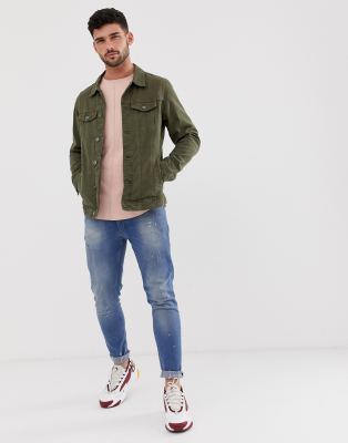 khakis with jean jacket