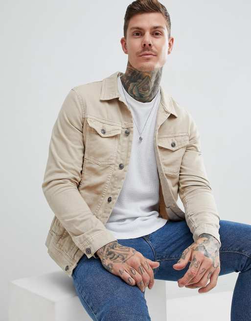 Stone denim sale jacket mens