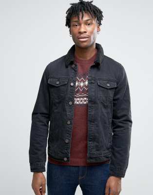 pull and bear black denim jacket