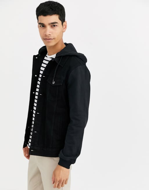 Pull and bear outlet black denim jacket