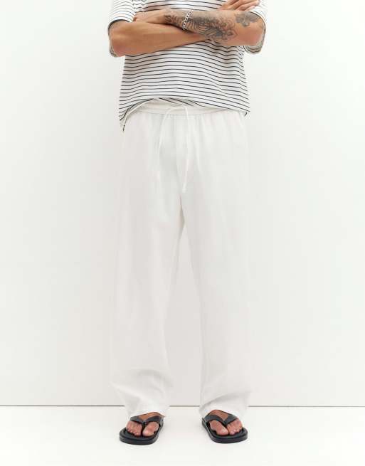 Pull&Bear Denim joggers in beige, 2 of 4